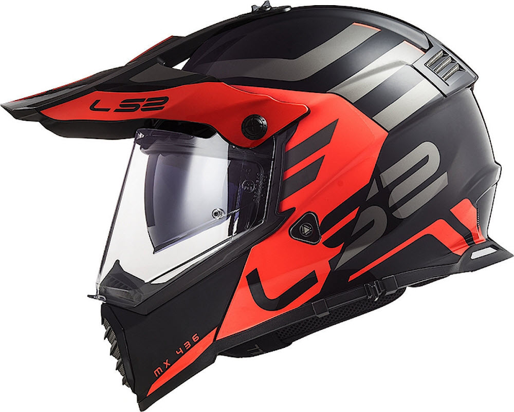 LS2 PIONEER EVO MX436 ADVENTURER Matt Black/Orange